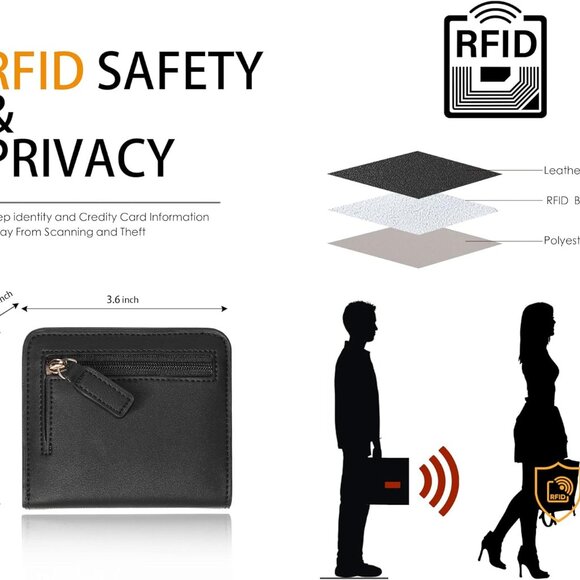Compact Luxury Leather Wallet for Women: RFID Blocking & Organized Design - Picture 8 of 9